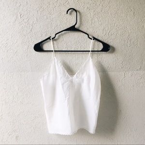 [SOLD ON DEPOP] Vintage White Silk-like Top